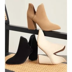 Best Pirce 👏 Chelsea & Violet Rubi Suede Pointed Toe Dip Ankle Booties Sand 😍 -Chelsea & Violet Sales unnamed file 100