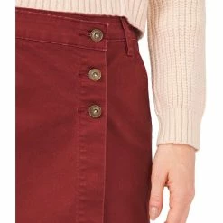 Buy ✔️ Chelsea & Violet Asymmetrical Hem Pocketed Suede Denim Mini 👗 Skirt Sienna Red 😉 -Chelsea & Violet Sales unnamed file 1001