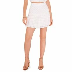 Discount π₯° Chelsea & Violet Embroidered Eyelet Ruffle Hem Coordinating Mini π Skirt Ultra White π