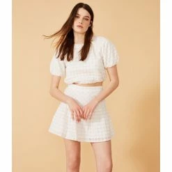 Discount 🥰 Chelsea & Violet Embroidered Eyelet Ruffle Hem Coordinating Mini 👗 Skirt Ultra White 🛒 -Chelsea & Violet Sales unnamed file 1012