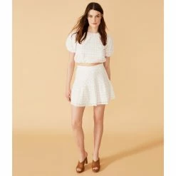 Discount 🥰 Chelsea & Violet Embroidered Eyelet Ruffle Hem Coordinating Mini 👗 Skirt Ultra White 🛒 -Chelsea & Violet Sales unnamed file 1013