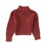 Cheap 🎁 Chelsea & Violet 👧 Girls Big 👧 Girls 7-16 Mock Neck Balloon Sleeve Cable Knit Sweater Garnet ⭐