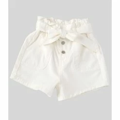 Buy ✨ Chelsea & Violet 👧 Girls Big 👧 Girls 7-16 Paperbag- Waist Shorts White ✨
