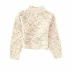 Cheap 🎁 Chelsea & Violet 👧 Girls Big 👧 Girls 7-16 Mock Neck Balloon Sleeve Cable Knit Sweater Garnet ⭐ -Chelsea & Violet Sales unnamed file 105