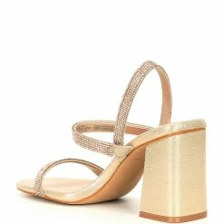 Brand new ⭐ Chelsea & Violet Girli Rhinestone Embellished Block Heel 👗 Dress 🩴 Sandals Rose Gold 🔔 -Chelsea & Violet Sales unnamed file 1051