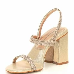 Brand new ⭐ Chelsea & Violet Girli Rhinestone Embellished Block Heel 👗 Dress 🩴 Sandals Rose Gold 🔔 -Chelsea & Violet Sales unnamed file 1052