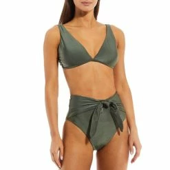 Promo 🌟 Chelsea & Violet Solid Over-the-Shoulder Bralette Swim Top Thyme ⭐ -Chelsea & Violet Sales unnamed file 1055