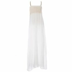 Coupon 🥰 Chelsea & Violet Big 👧 Girls 7-16 Crochet Empire Maxi 👗 Dress Natural 🌟