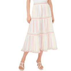 Deals 🛒 Chelsea & Violet Woven Multi Stripe Tiered A-Line 👗 Skirt Santa Rosa Stripe ⌛