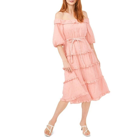 Best reviews of ⌛ Chelsea & Violet Off-the-Shoulder 3/4 Sleeve Braided Belt Embroidered Dot Ruffle Tiered A-Line Midi 👗 Dress Parfait Pink 🤩 3 Best reviews of ⌛ Chelsea & Violet Off-the-Shoulder 3/4 Sleeve Braided Belt Embroidered Dot Ruffle Tiered A-Line Midi 👗 Dress Parfait Pink 🤩