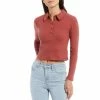 New ⭐ Chelsea & Violet Ribbed Polo Long Sleeve Knit Top Deep Nutmeg 🤩 -Chelsea & Violet Sales unnamed file 1187