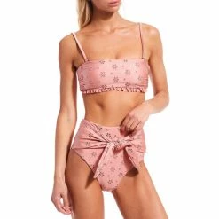 Cheapest 👍 Chelsea & Violet Forever Young Rosette Eyelet Ruffle Bandeau Swim Top 👍 -Chelsea & Violet Sales unnamed file 1228