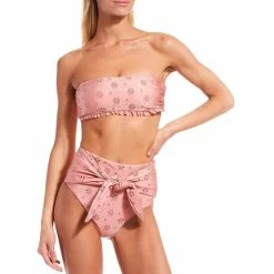 Cheapest 👍 Chelsea & Violet Forever Young Rosette Eyelet Ruffle Bandeau Swim Top 👍 -Chelsea & Violet Sales unnamed file 1229