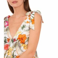 Cheapest ✔️ Chelsea & Violet Tropical Floral Print V-Neck Sleeveless Tie Shoulder Top Tropical Oasis 🛒 -Chelsea & Violet Sales unnamed file 1254
