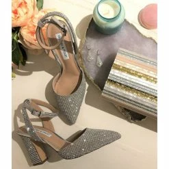 Coupon ⭐ Chelsea & Violet Mary Rhinestone Embellished Pointed Toe Pumps Silver 🔔 -Chelsea & Violet Sales unnamed file 131