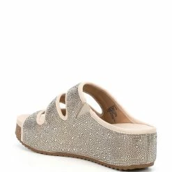 Outlet 💯 Chelsea & Violet Mel Rhinestone Embellished Three-Band Wedges Light Grey ⌛ -Chelsea & Violet Sales unnamed file 137