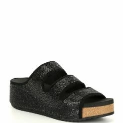 Outlet 💯 Chelsea & Violet Mel Rhinestone Embellished Three-Band Wedges Light Grey ⌛ -Chelsea & Violet Sales unnamed file 142