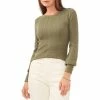 Hot Sale 🧨 Chelsea & Violet Crew Neck Long Button Cuff Sleeve Ribbed Knit Sweater Olivine 🔔 -Chelsea & Violet Sales unnamed file 148