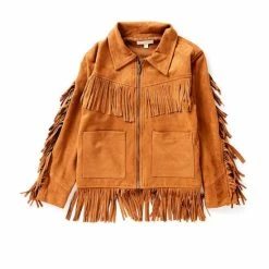 Best reviews of 🤩 Chelsea & Violet Big 👧 Girls 7-16 Faux Suede Fringe Moto Jacket Pecan 😍