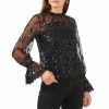 Buy 🔥 Chelsea & Violet Sequin Mesh Mock Neck Long Sleeve Top Pearl 😀 -Chelsea & Violet Sales unnamed file 17