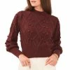Cheap 🥰 Chelsea & Violet Mock Neck Long Balloon Sleeve Pom Pom Cable Knit Sweater Bitter Chocolate 🎁 -Chelsea & Violet Sales unnamed file 183