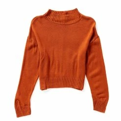 Best Sale 😉 Chelsea & Violet Big 👧 Girls 7-16 Ribbed Mock Neck Sweater Elderberry 👍 -Chelsea & Violet Sales unnamed file 206