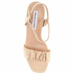 Cheapest 🥰 Chelsea & Violet Lindn Ruched Leather Ankle Strap 👗 Dress 🩴 Sandals Black 😀 -Chelsea & Violet Sales unnamed file 219