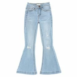 Coupon 🎁 Chelsea & Violet 👧 Girls Big 👧 Girls 7-16 High Rise Flare Denim 👖 Jeans Light Wash ✔️