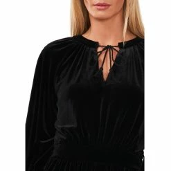 Top 10 💯 Chelsea & Violet Lace Trim Velvet Self-Tie Split Tassel Neck Fit And Flare 👗 Dress Rich Black 🎁 -Chelsea & Violet Sales unnamed file 232