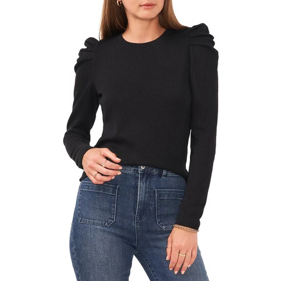 Best Sale π― Chelsea & Violet Crew Neck Long Puff Sleeve Waffle Knit Top Rich Black π― 9 Best Sale π― Chelsea & Violet Crew Neck Long Puff Sleeve Waffle Knit Top Rich Black π― - Image 7