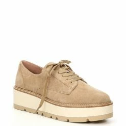 Best Sale π Chelsea & Violet Irena Suede Lace-Up Lug Sole Platform Oxfords Mink π