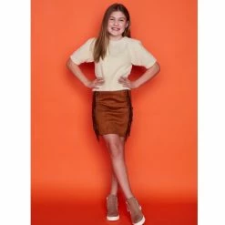 Best Sale 😉 Chelsea & Violet 👧 Girls Big 👧 Girls 7-16 Short Sleeve Fuzzy Chenille Sweater Ivory ⭐ -Chelsea & Violet Sales unnamed file 265