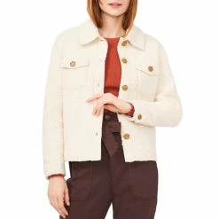 Hot Sale ❤️ Chelsea & Violet Faux Fur Long Sleeve Notch Lapel Cozy Statement Jacket Natural 😍