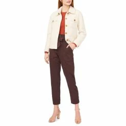 Hot Sale ❤️ Chelsea & Violet Faux Fur Long Sleeve Notch Lapel Cozy Statement Jacket Natural 😍 -Chelsea & Violet Sales unnamed file 316