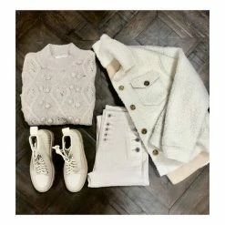 Hot Sale ❤️ Chelsea & Violet Faux Fur Long Sleeve Notch Lapel Cozy Statement Jacket Natural 😍 -Chelsea & Violet Sales unnamed file 318