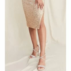 Hot Sale 🔔 Chelsea & Violet Queen Rhinestone Embellished Strappy 👗 Dress 🩴 Sandals Nude ⭐ -Chelsea & Violet Sales unnamed file 363