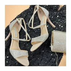 Hot Sale 🔔 Chelsea & Violet Queen Rhinestone Embellished Strappy 👗 Dress 🩴 Sandals Nude ⭐ -Chelsea & Violet Sales unnamed file 366