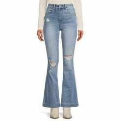 Cheapest 🌟 Chelsea & Violet High Rise Stretch Indigo Distressed Flare 👖 Jeans Stella Blue 🛒