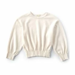 Cheap 🔥 Chelsea & Violet 👧 Girls Big 👧 Girls 7-16 Dolman Sleeve Knit Brushed Smocked Top Light Clay 🌟