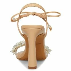 Best Sale 🔥 Chelsea & Violet Tristy Pearl Embellished Square Toe 🩴 Sandals Beige ✨ -Chelsea & Violet Sales unnamed file 414