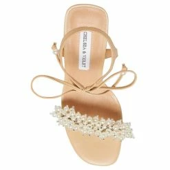 Best Sale 🔥 Chelsea & Violet Tristy Pearl Embellished Square Toe 🩴 Sandals Beige ✨ -Chelsea & Violet Sales unnamed file 416