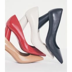 Budget 😀 Chelsea & Violet Keira Leather Pointed Toe Rounded Heel Pumps Ivory 🔔 -Chelsea & Violet Sales unnamed file 430