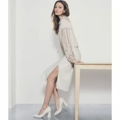 Budget 😀 Chelsea & Violet Keira Leather Pointed Toe Rounded Heel Pumps Ivory 🔔 -Chelsea & Violet Sales unnamed file 431