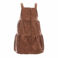 Hot Sale 🔔 Chelsea & Violet Little 👧 Girls 2T-6X Corduroy Jumper Taupe 😀