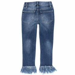 Outlet 👍 Chelsea & Violet 👧 Girls Big 👧 Girls 7-16 Exaggerated Fringe-Hem Skinny 👖 Jeans Classic Wash 🛒 -Chelsea & Violet Sales unnamed file 472