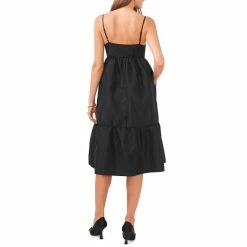 Flash Sale 👏 Chelsea & Violet Taffeta Tiered Side Pocketed A-Line Midi 👗 Dress Rich Black 🧨 -Chelsea & Violet Sales unnamed file 478