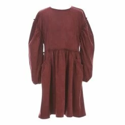 Promo ❤️ Chelsea & Violet Big 👧 Girls Faux Suede Baby Doll 👗 Dress Cherry ⌛