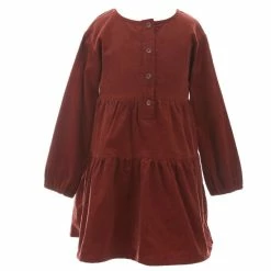 Cheap 🌟 Chelsea & Violet Little 👧 Girls 2T-6T Corduroy A-Line 👗 Dress Crimson ❤️