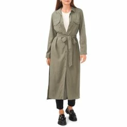 Cheapest ✨ Chelsea & Violet Tencel Point Collar Long Sleeve Self Tie Belted Button Front Midi 👕 Shirt 👗 Dress Rich Black 😉 -Chelsea & Violet Sales unnamed file 562