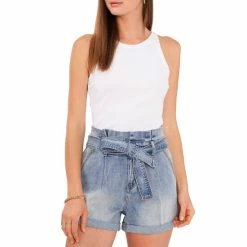 Promo 🛒 Chelsea & Violet Cropped Racer Crew Neck Sleeveless Ribbed Knit Tank Top Black 🔥 -Chelsea & Violet Sales unnamed file 571